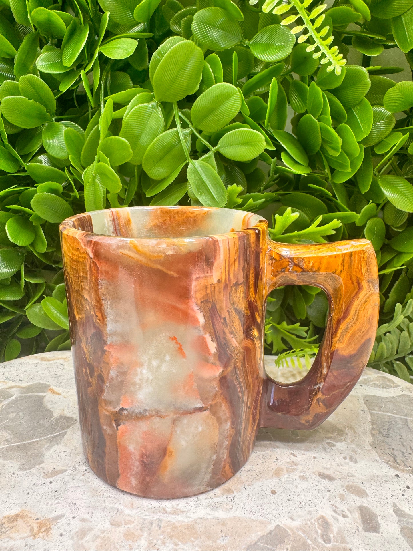 Green Banded Onyx Mug 390g