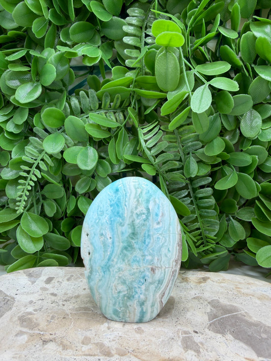 Standing Blue Aragonite Freeform | Calm • Communication • Healing