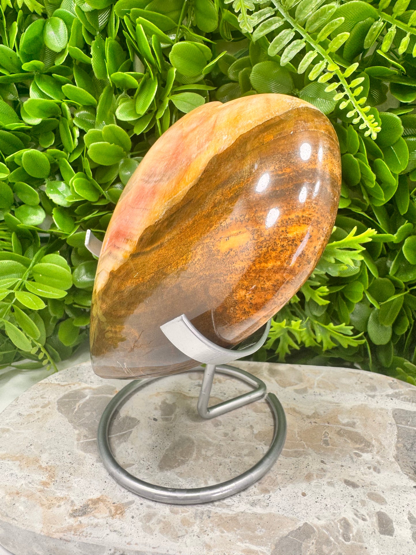 Peach Banded Calcite Heart 1192g