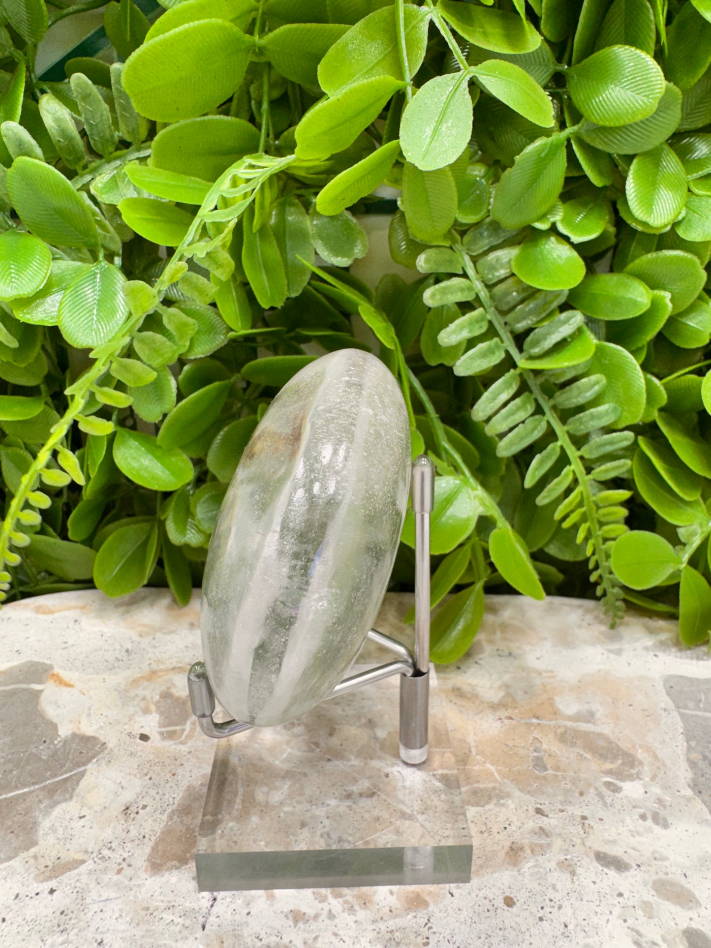 Clear Quartz Palm Stone 256g