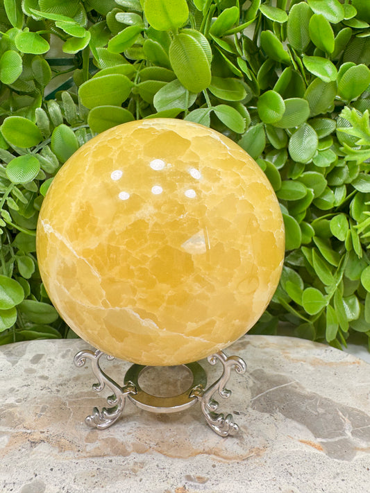 lemon Calcite Sphere 1512g