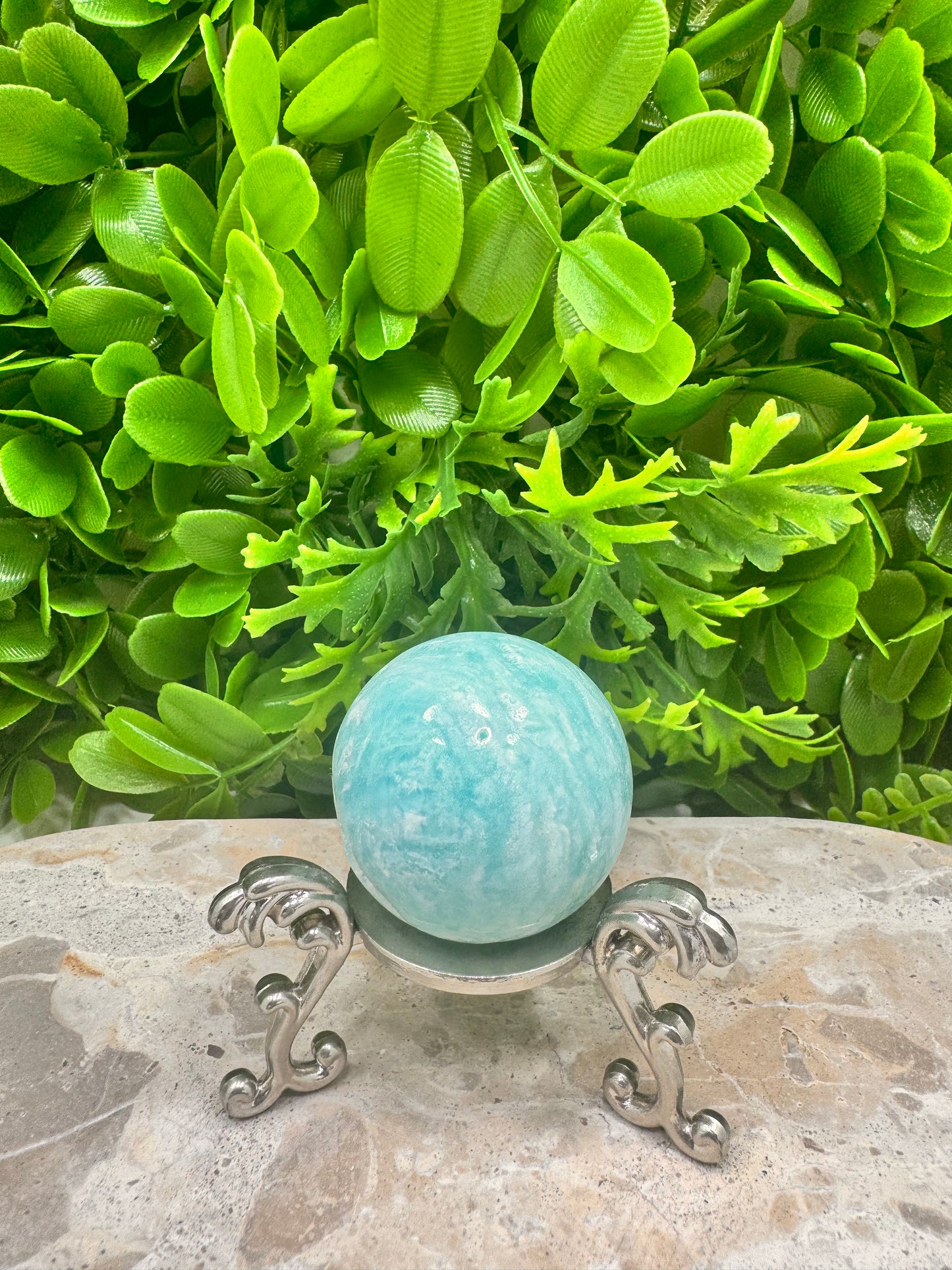 Blue Aragonite Sphere 114g