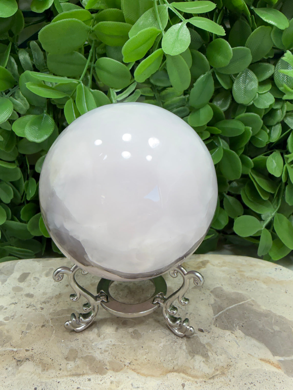 Smokey Pink Mangano UV Sphere 874g| Love • Compassion • Calm