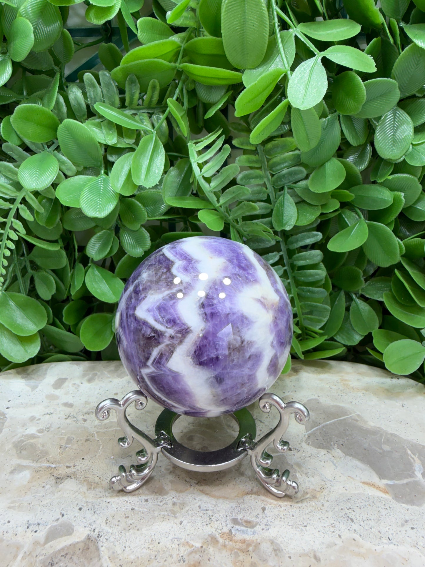 Chevron Amethyst Sphere 330g