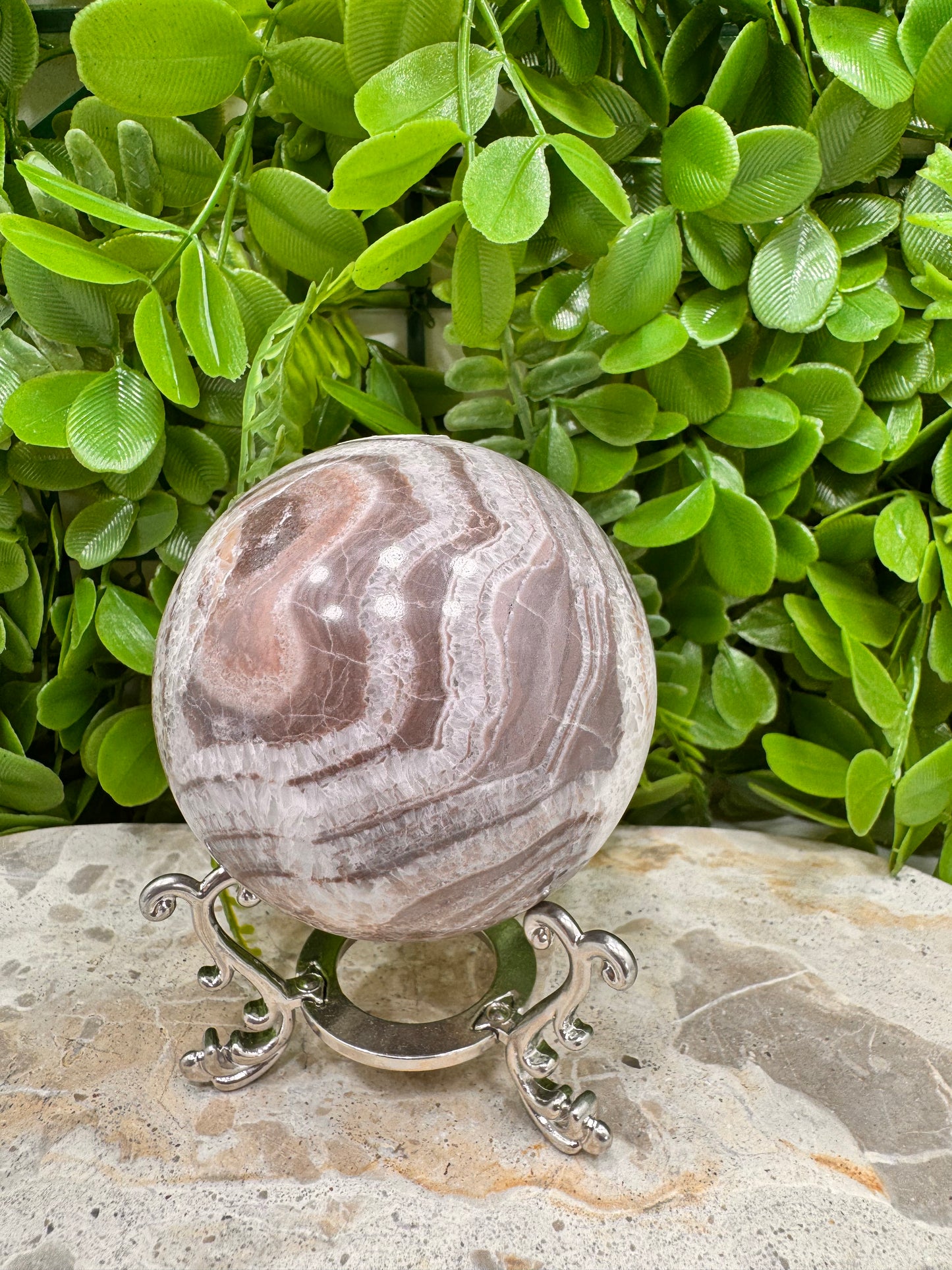 Chocolate Aragonite Sphere 480g