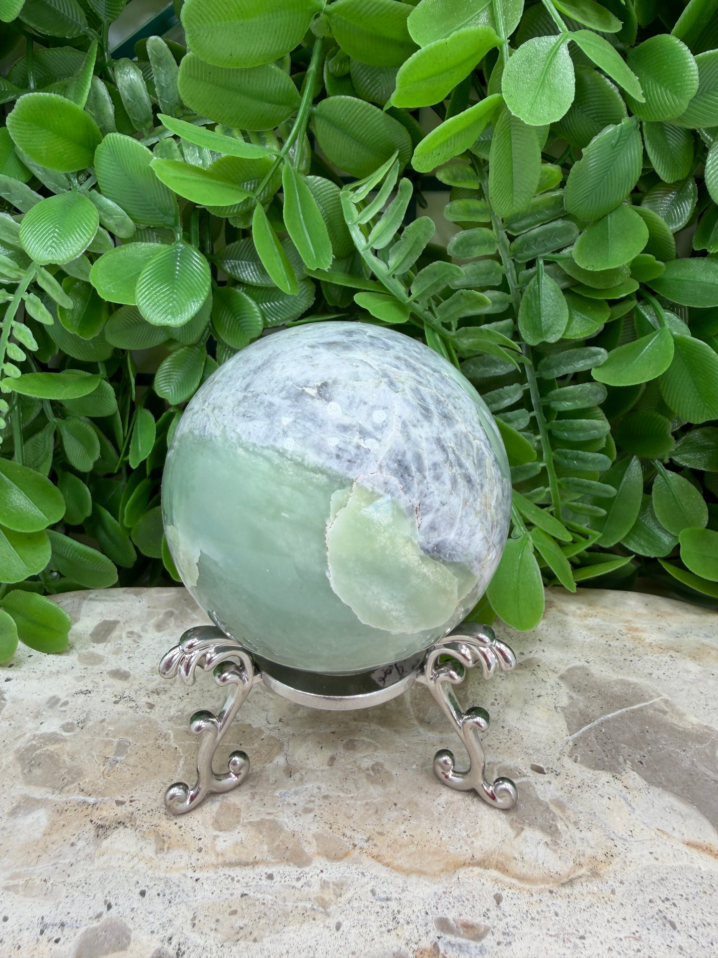 Flower Jade Sphere 424g