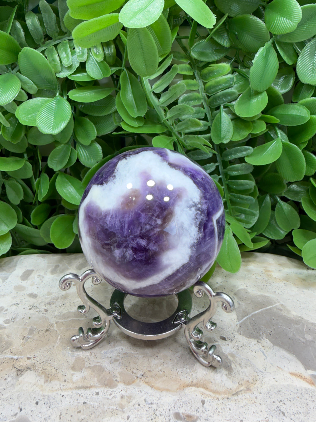 Chevron Amethyst Sphere 326g
