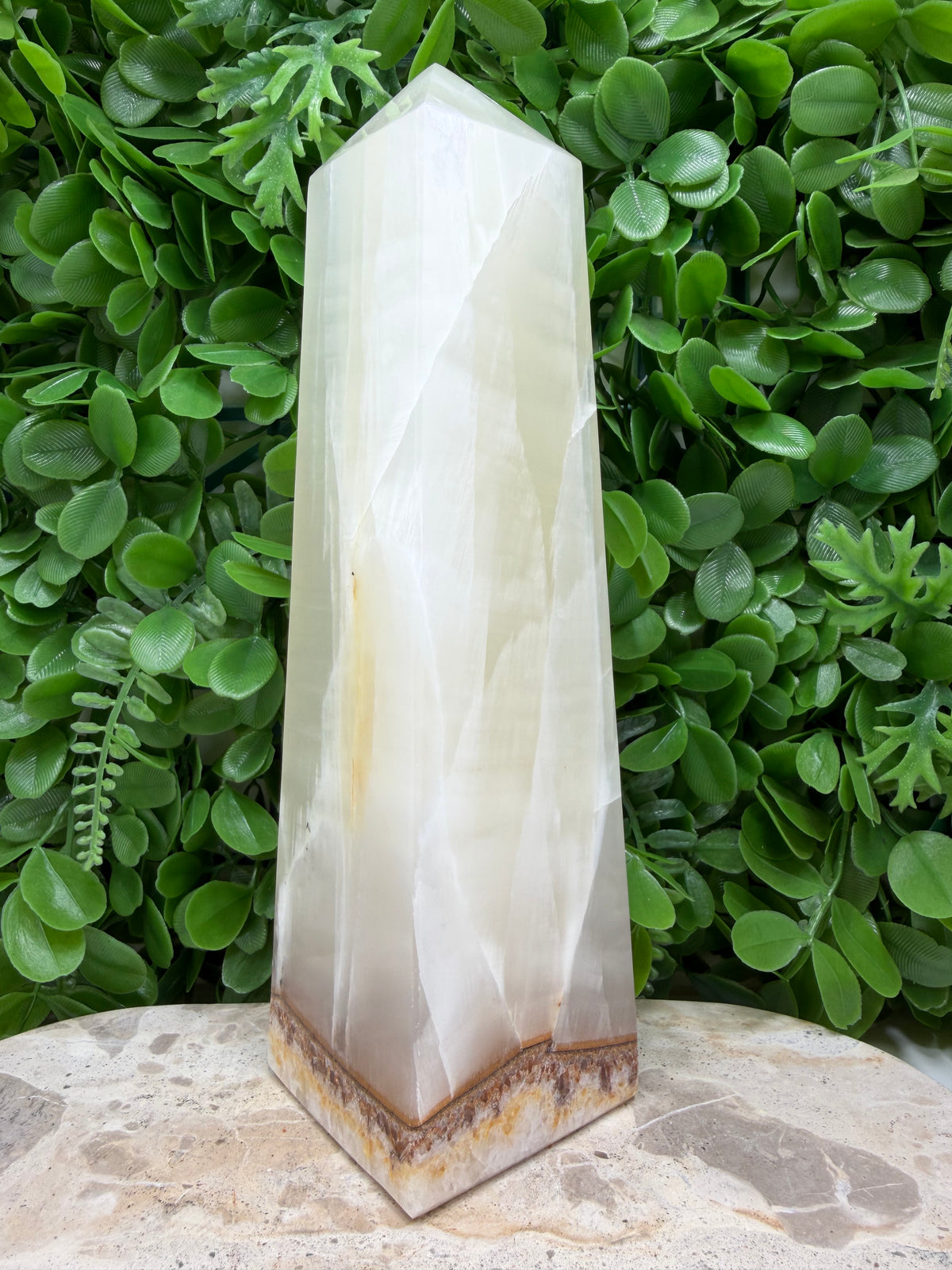 Dendritic Silky White Calcite Tower | Calm • Clarity • Balance