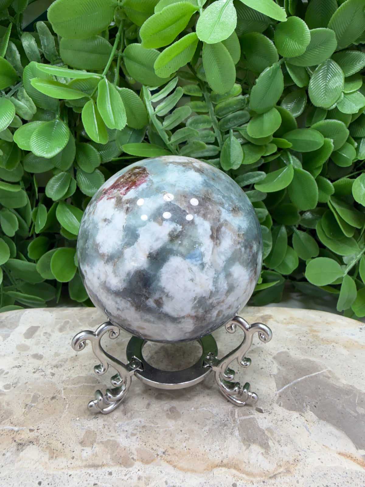 Unicorn Stone Sphere 442g | Calm • Love • Positivity