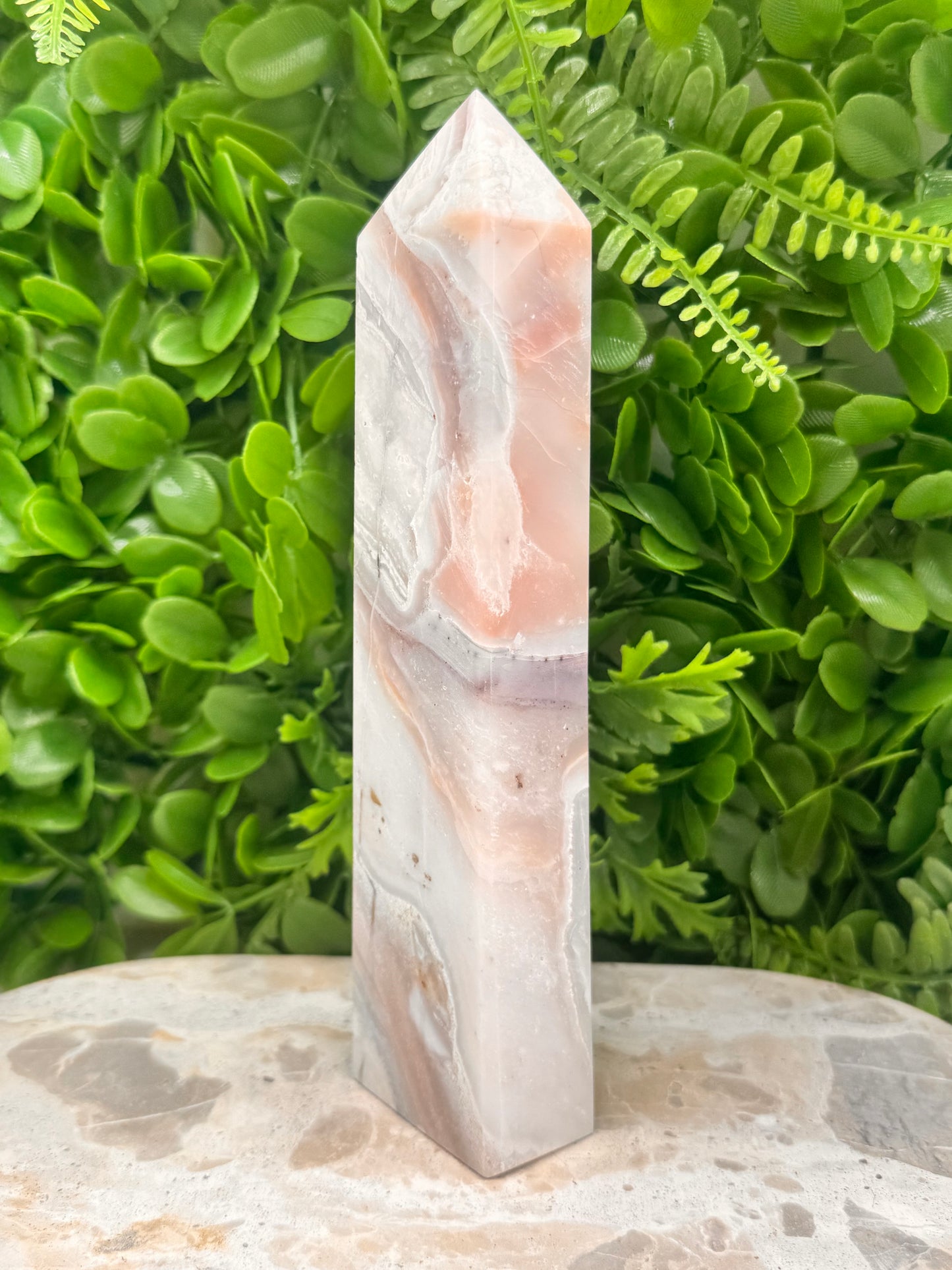 Pink Agate Tower 652g