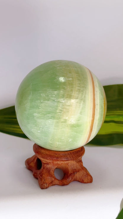 Pistachio Calcite Sphere 408g