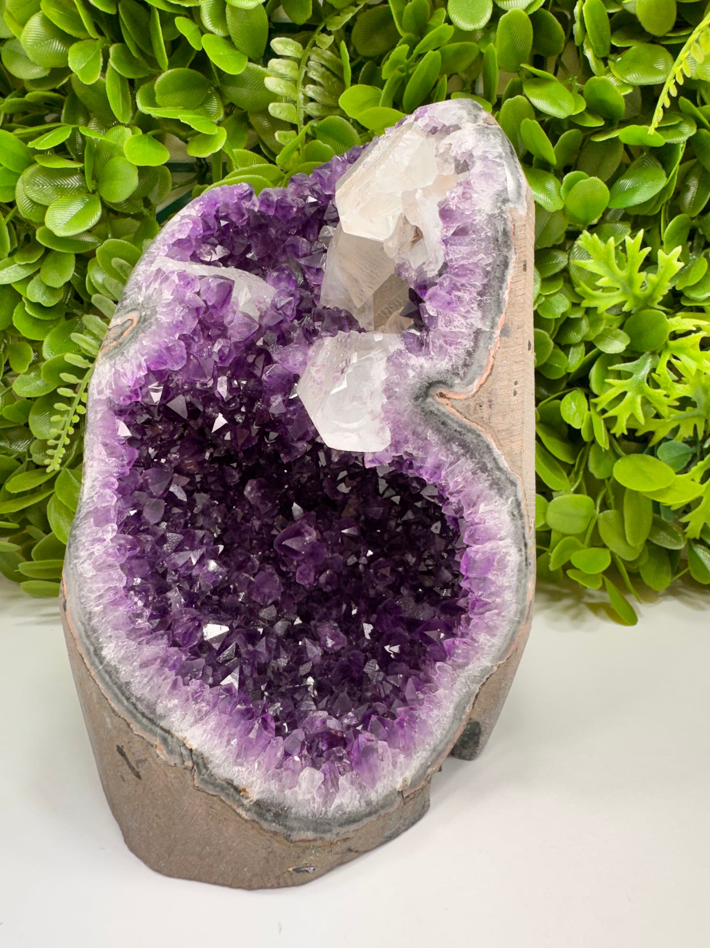 Amethyst Freeform With Calcite 3004g