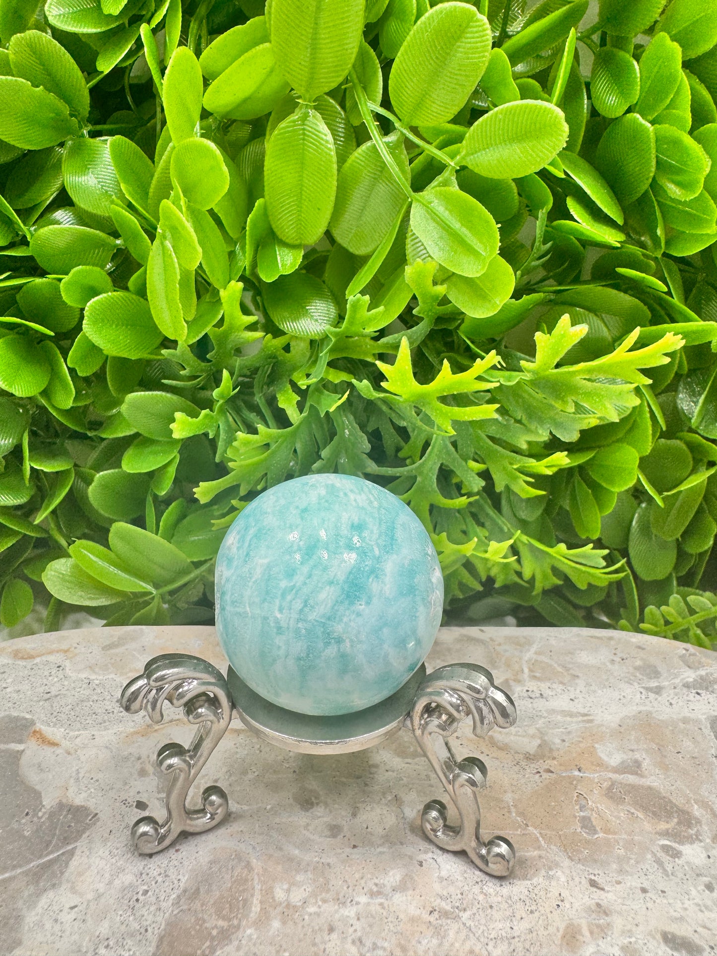 Blue Aragonite Sphere 128g
