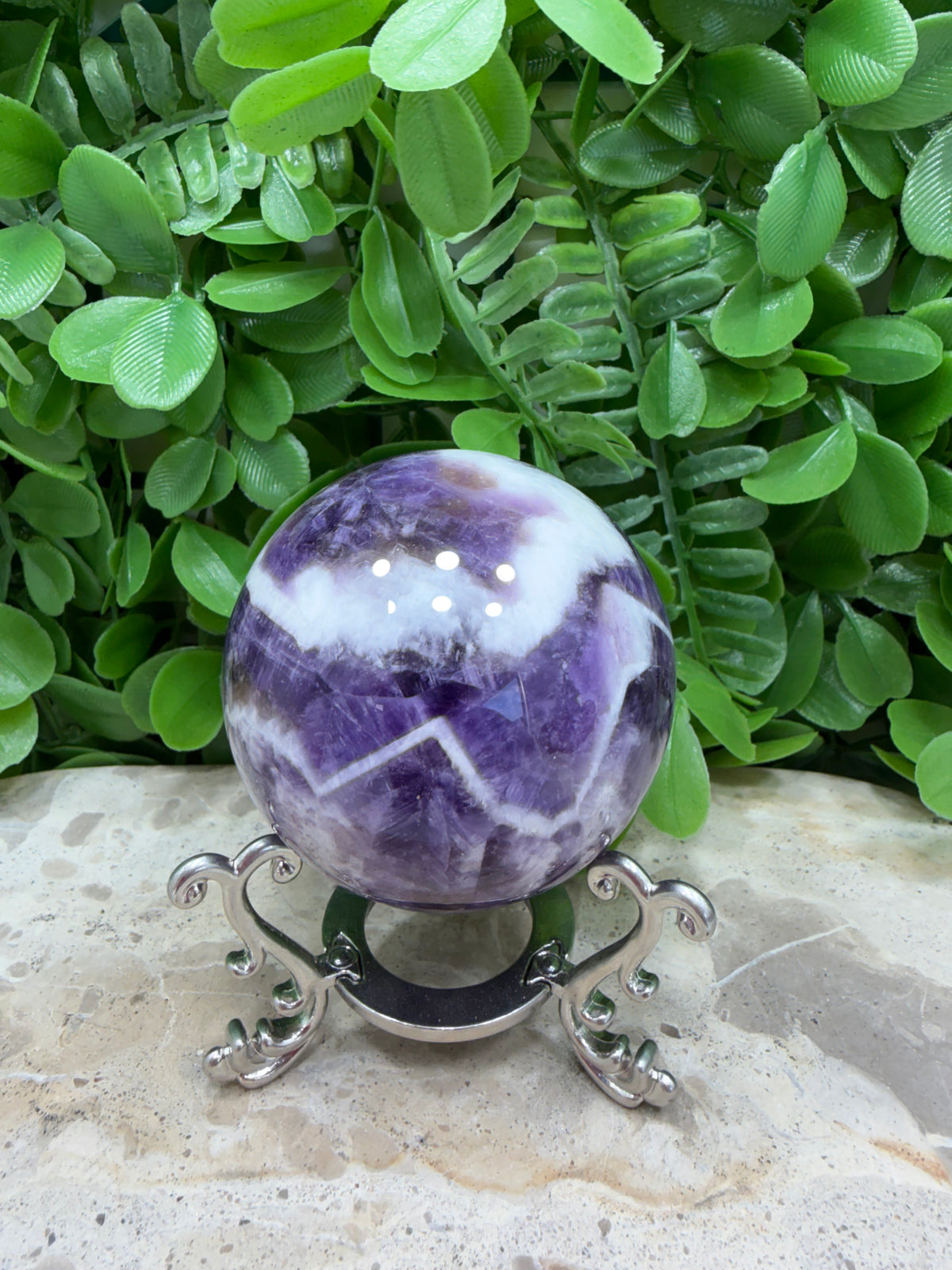 Chevron Amethyst Sphere 326g