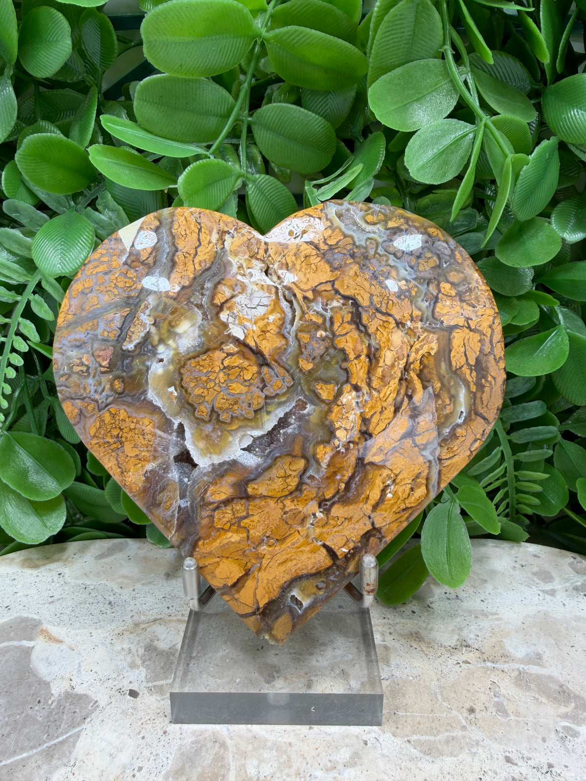 Brecciated Drusy Agate Heart | Strength • Grounding • Stability
