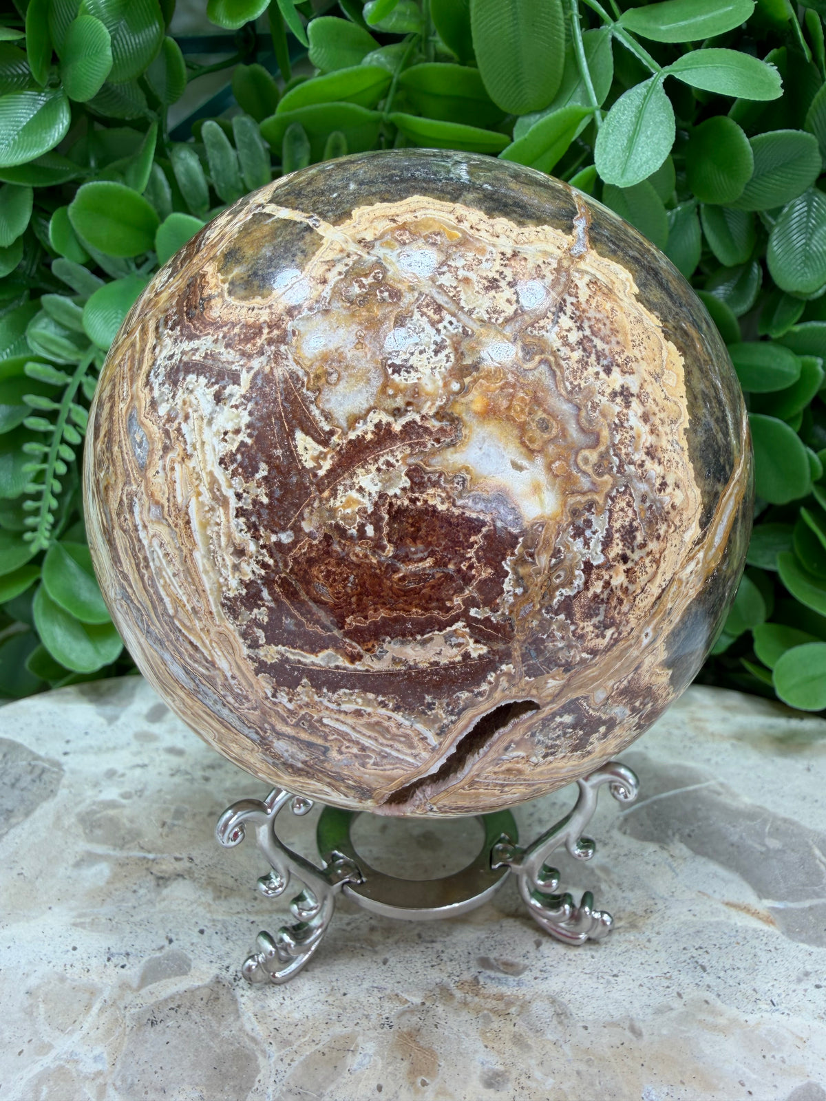 Pink Mangano / Pakistan Bumble Bee Jasper Sphere 1476g