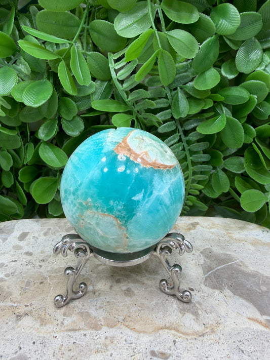 Blue Smithsonite Sphere | Calm • Compassion • Emotional Healing