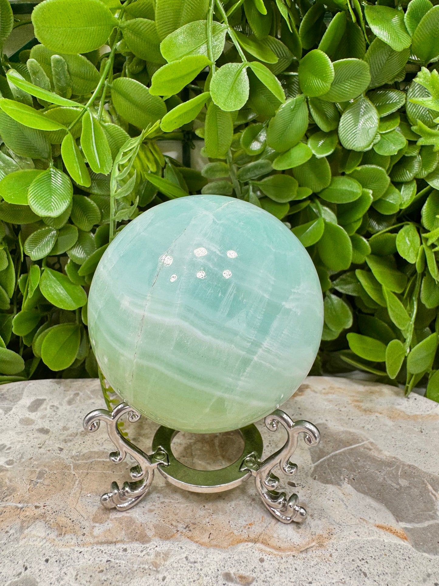 Pistachio Calcite Sphere 566g