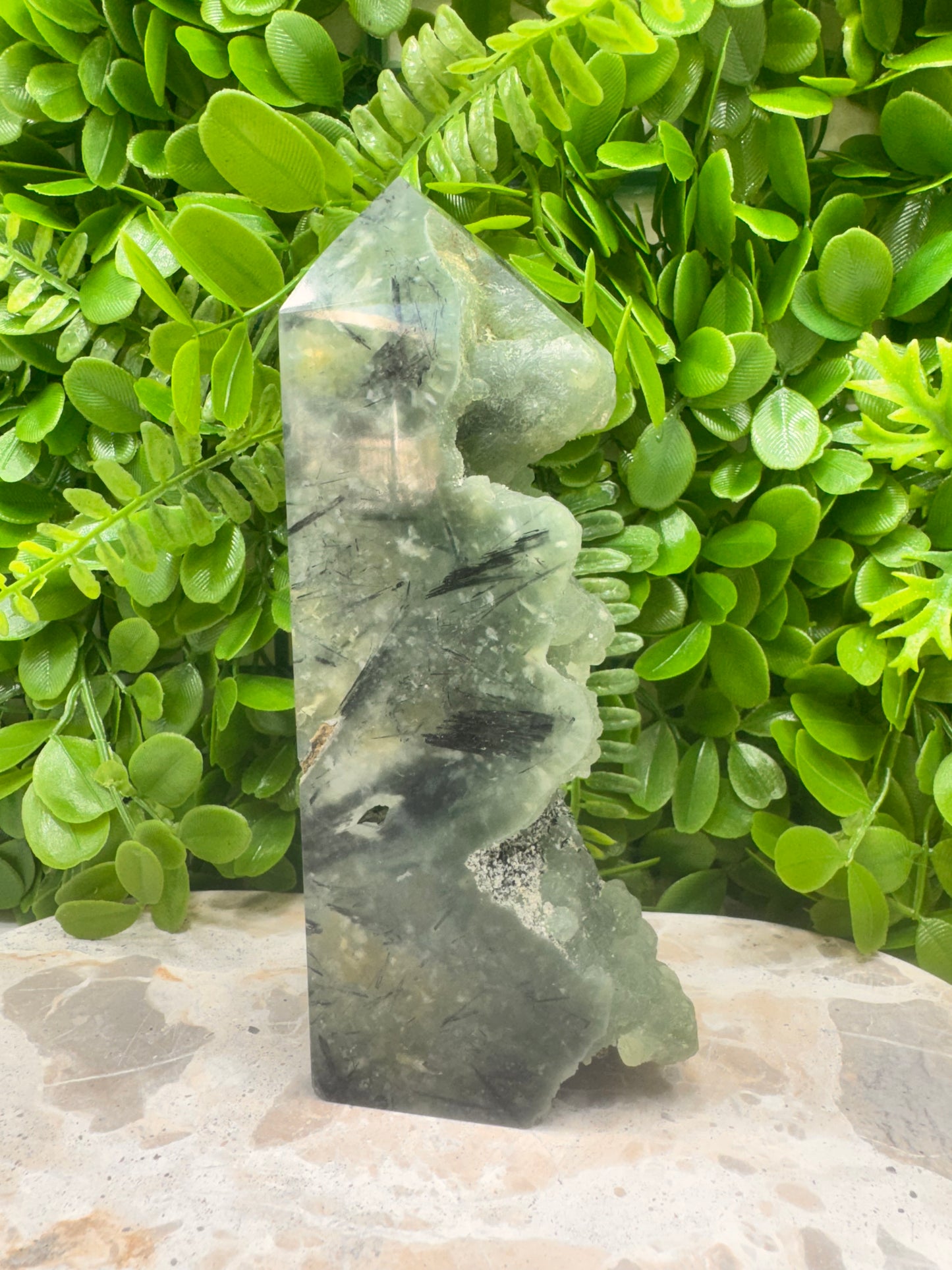 Prehnite Freeform Tower 820g