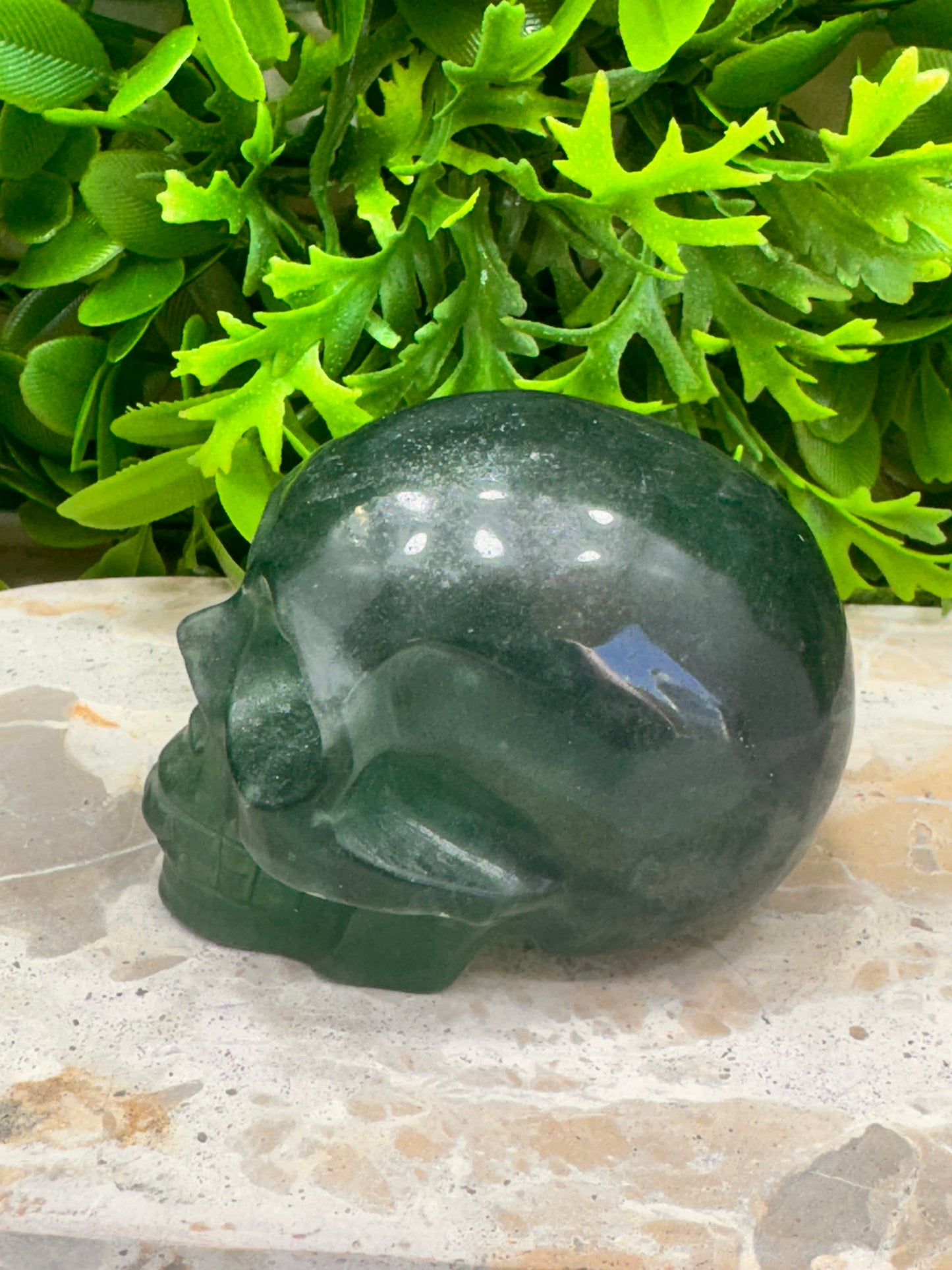 Green Fluorite Skull 522g