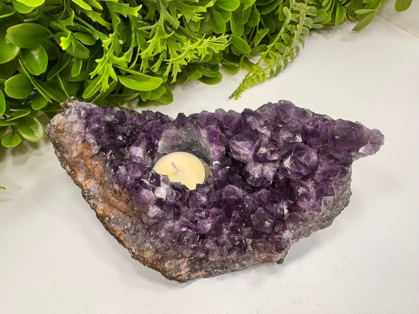Amethyst Tealight Holder 1234g