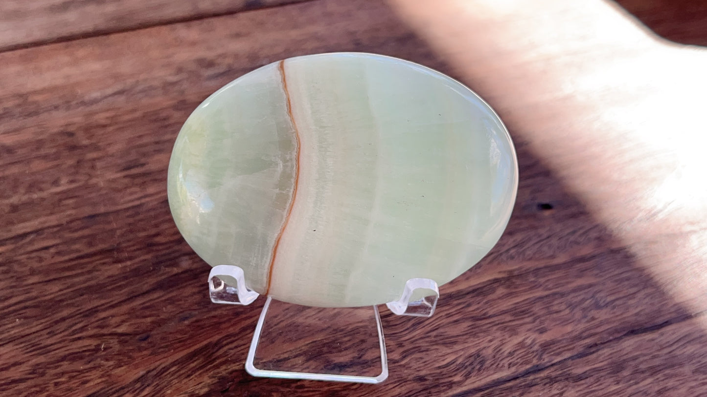 Pistachio Calcite Palm Stone 122g