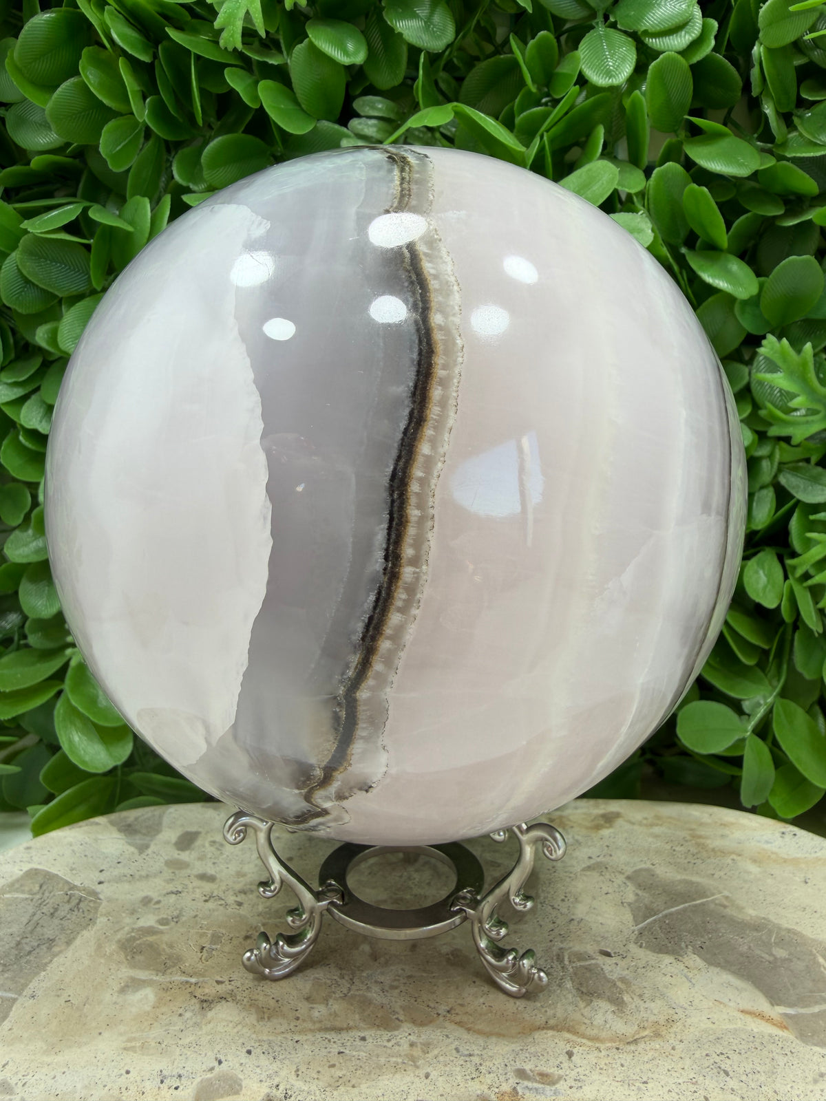 Smokey Pink Mangano UV Sphere 4114g | Love • Compassion • Calm
