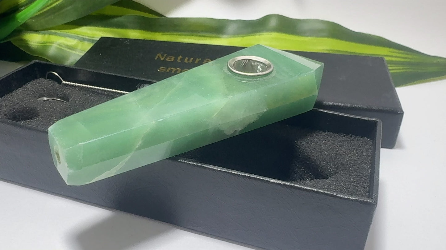 Green Aventurine Gemstone Pipe