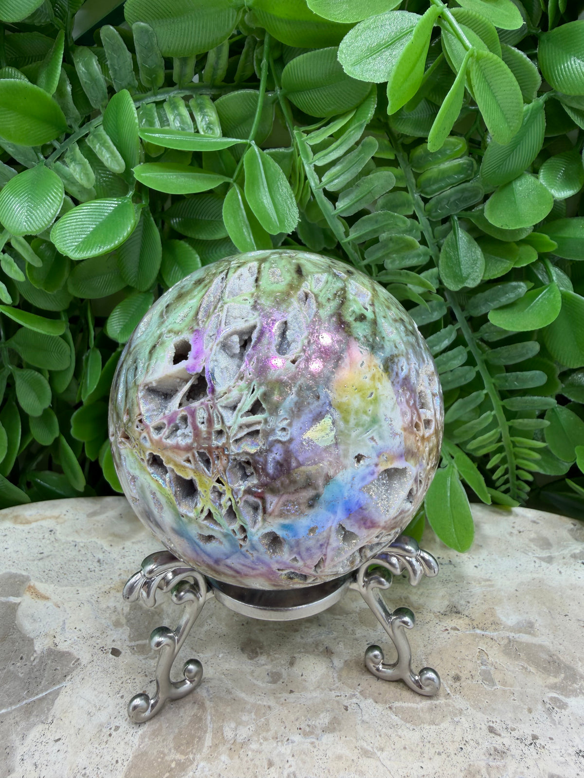 Aura Sphalerite Sphere | Grounding • Confidence • Vitality