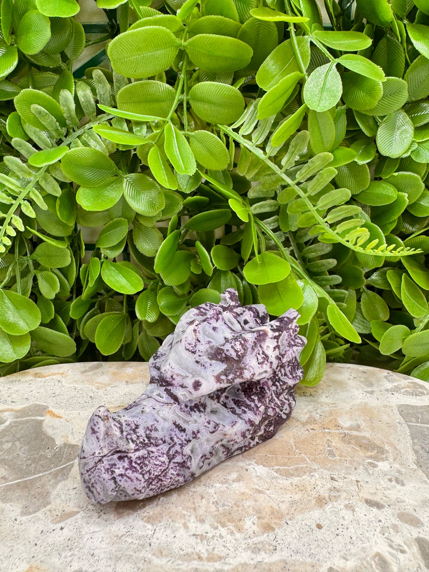Purple Sphalerite Dragon Skull 298g