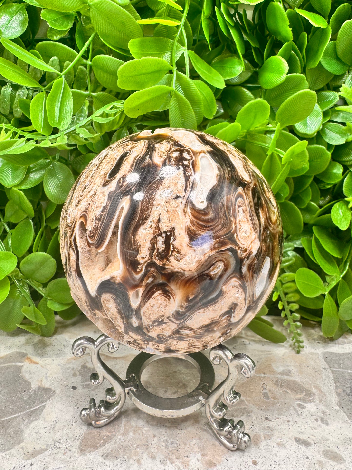 Chocolate Calcite Sphere 806g