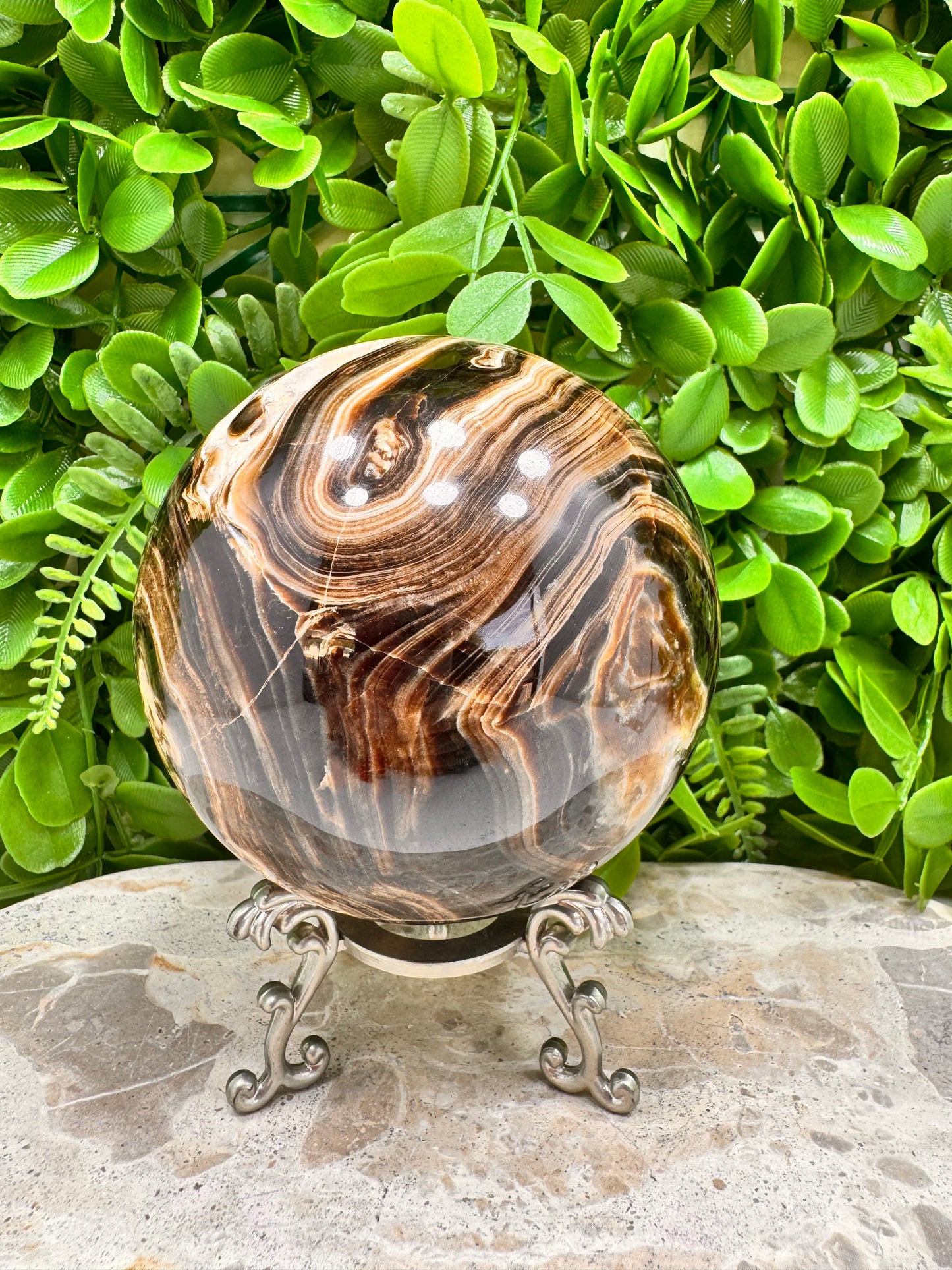 Chocolate Calcite Sphere 1320g