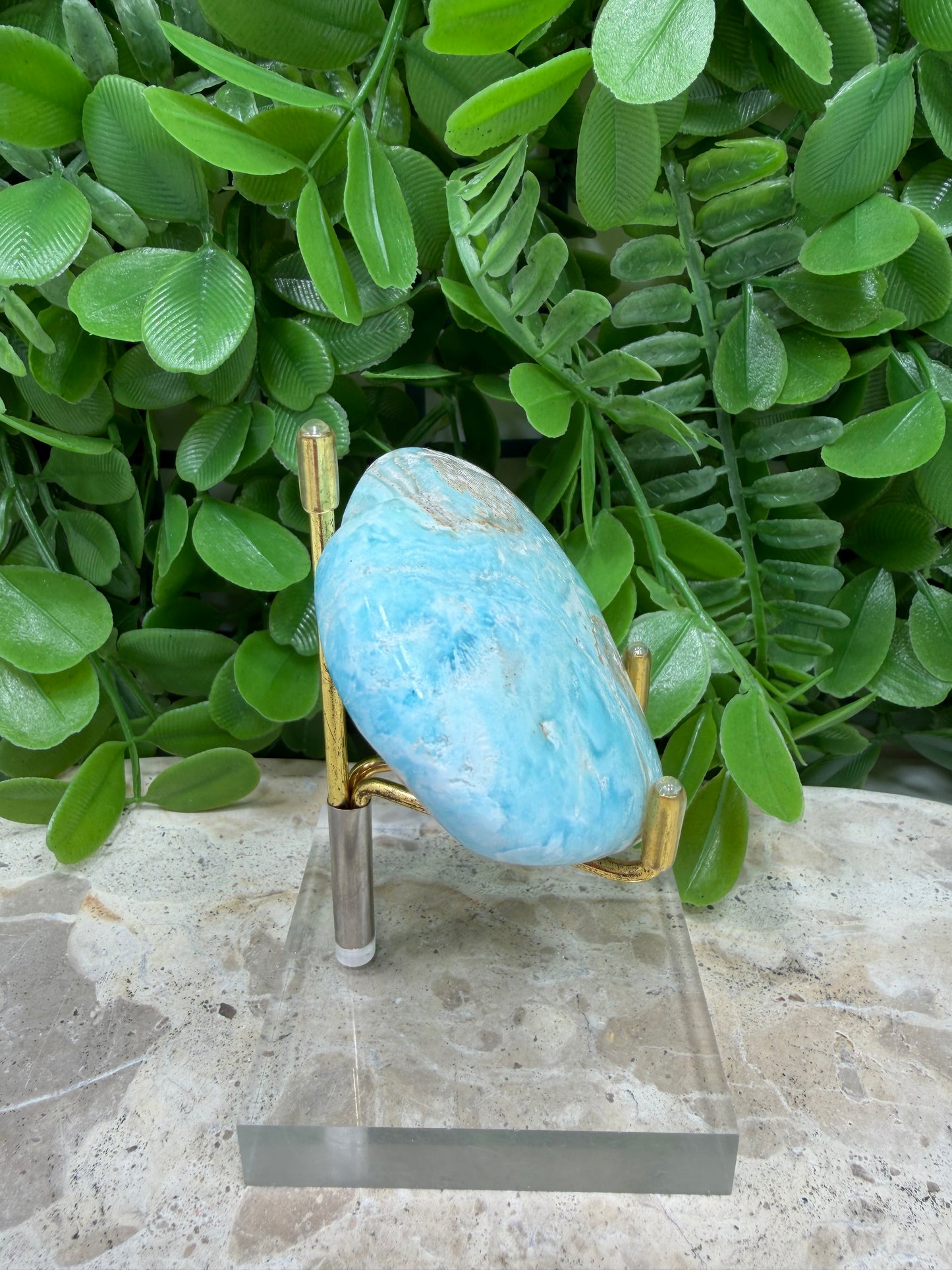 Blue Aragonite Heart 122g