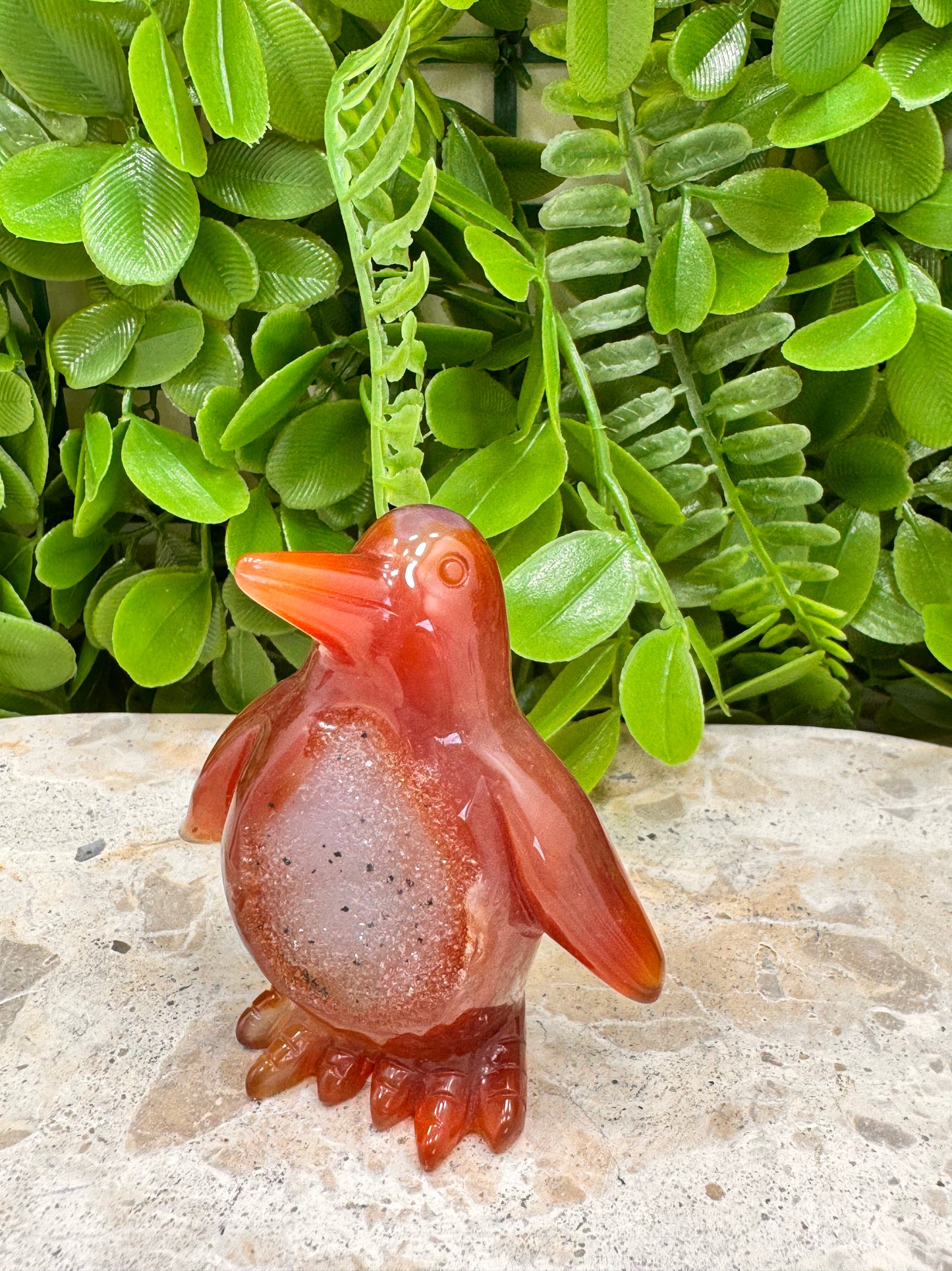 Carnelian Druzy Penguin 104g