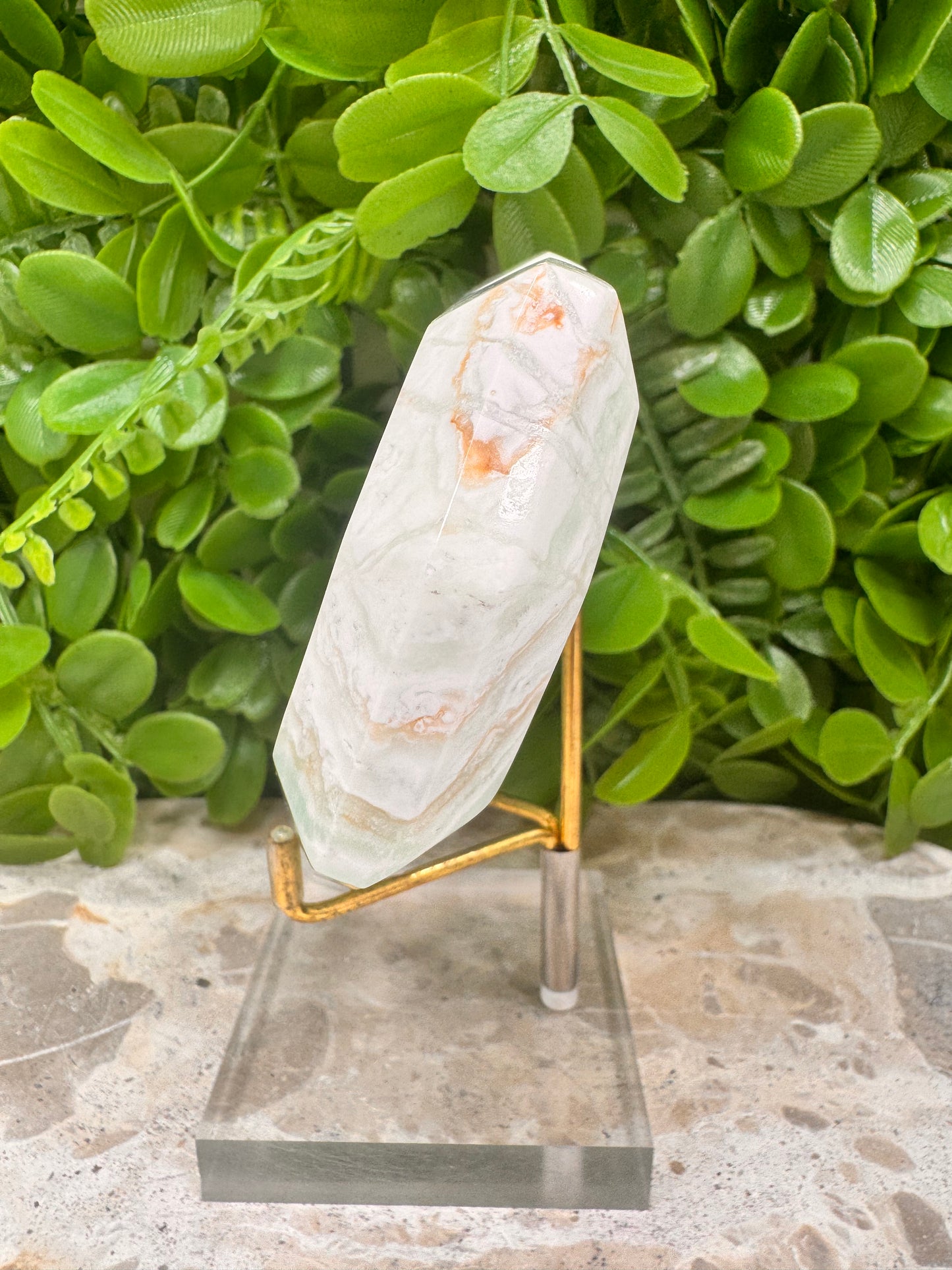 Blue Caribbean Calcite Faceted Heart 434g