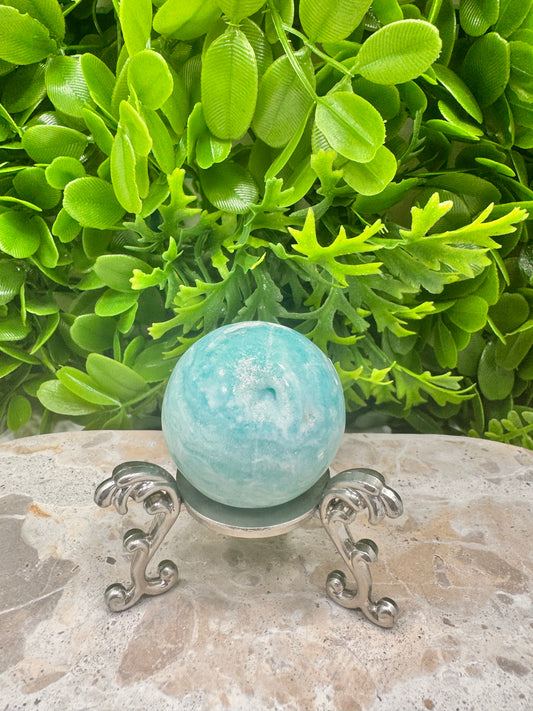 Blue Aragonite Sphere 128g