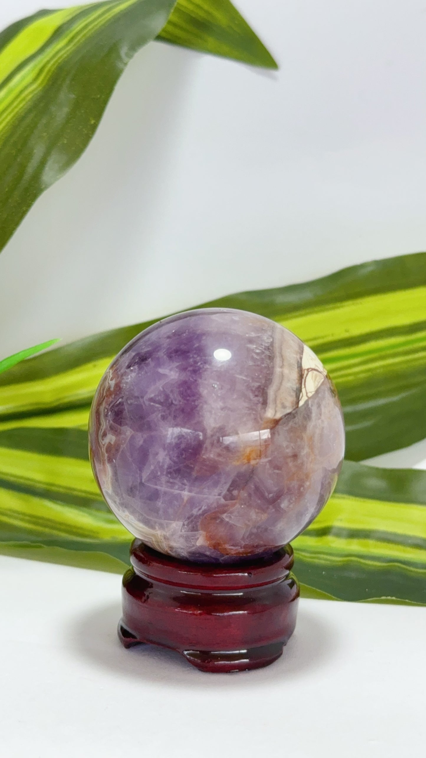 Amethyst and Mexican Agate Sphere 244g