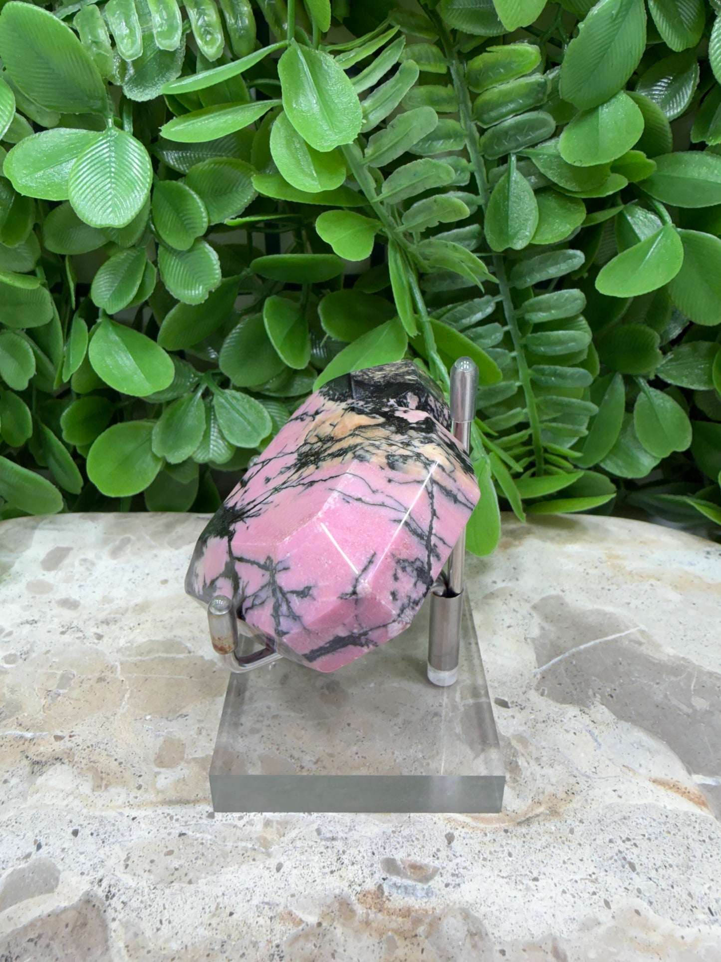 Rhodonite Faceted Heart 176g