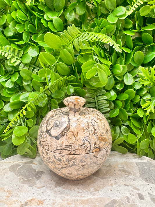 Shell Jasper Apple Bowl with Lid 556g
