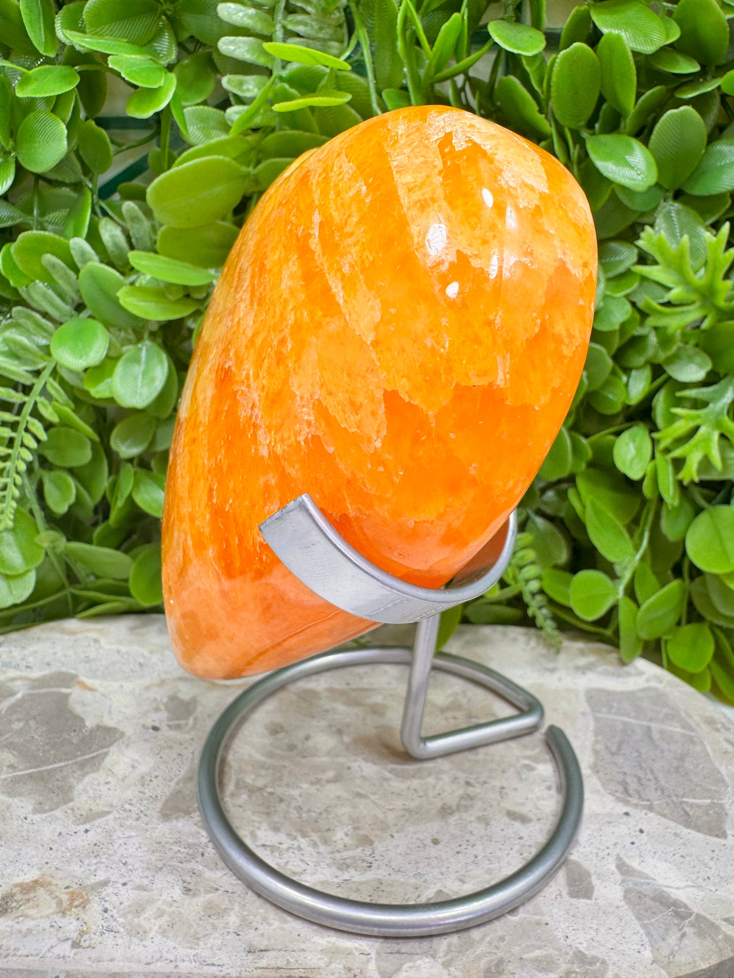 Crystallised Orange Calcite Heart 1368g