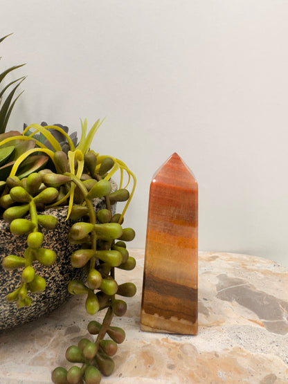 Peach Banded Calcite Points 214g