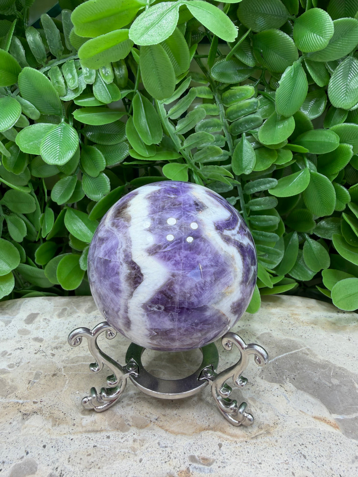 Chevron Amethyst Sphere 327g