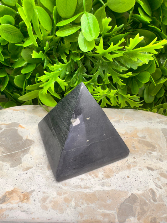 Black Jade with Pyrite Pyramid 352g