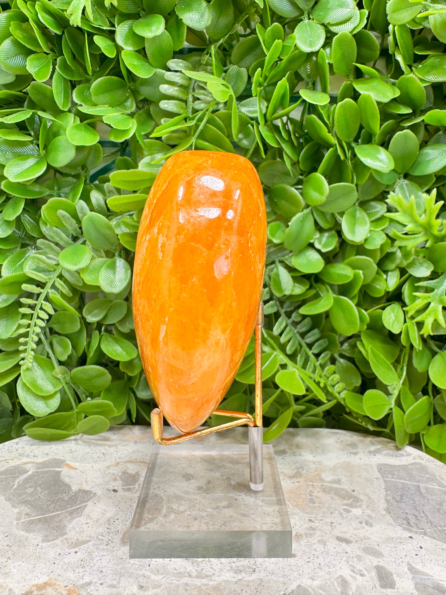 Crystallised Orange Calcite Heart 1068g