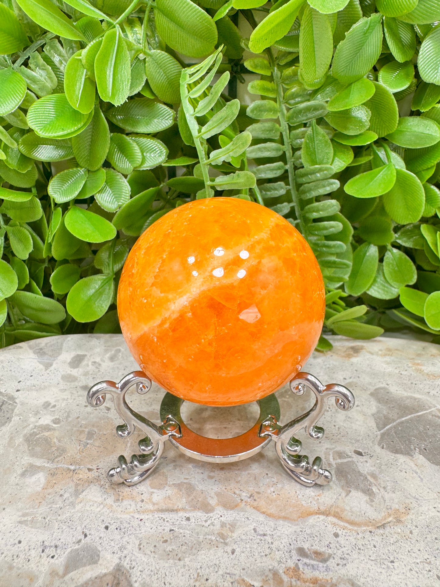 Crystalized Orange Calcite Sphere 276g