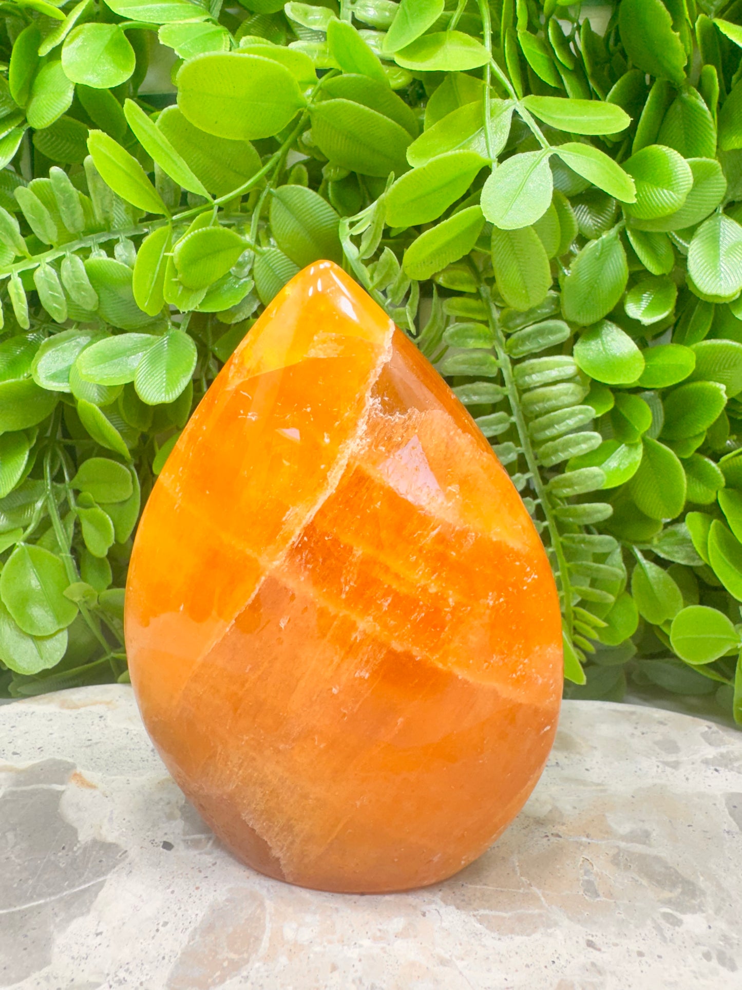 Crystalised Orange Calcite Flame 594g