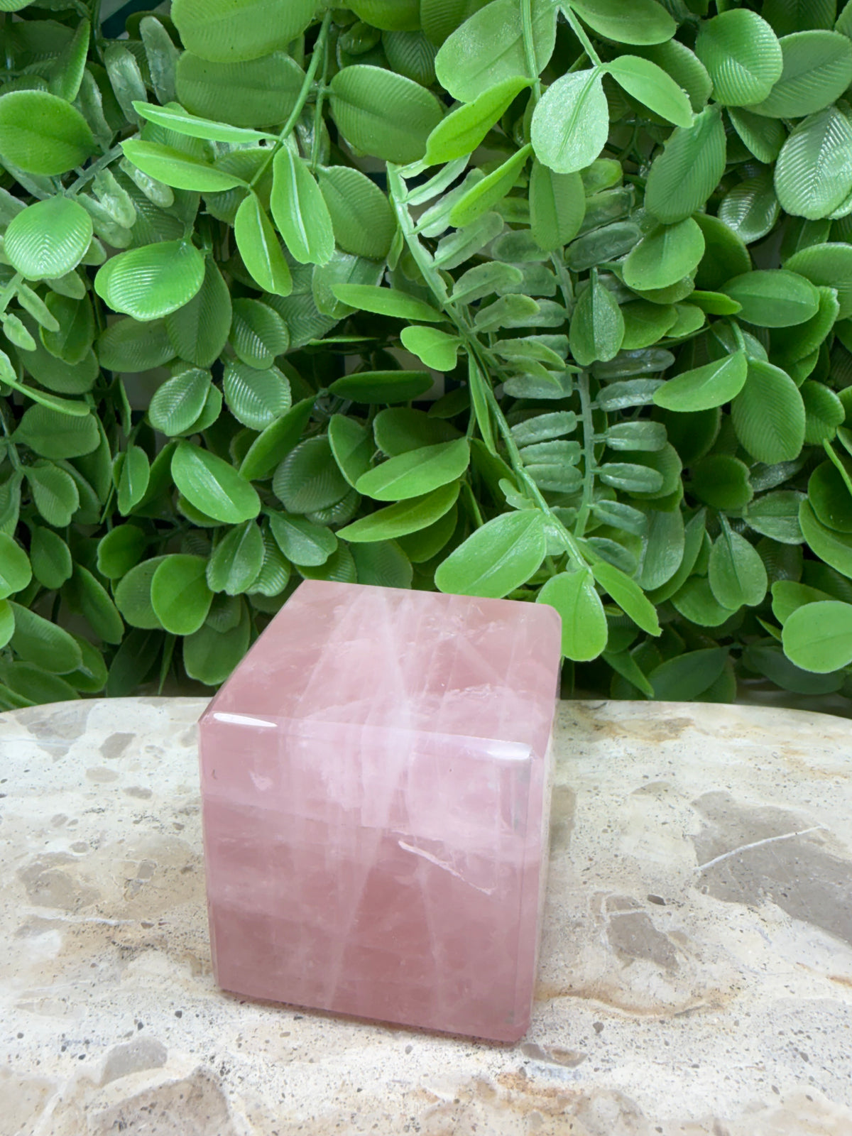 Rose Quartz Cube 314g | Love • Compassion • Healing