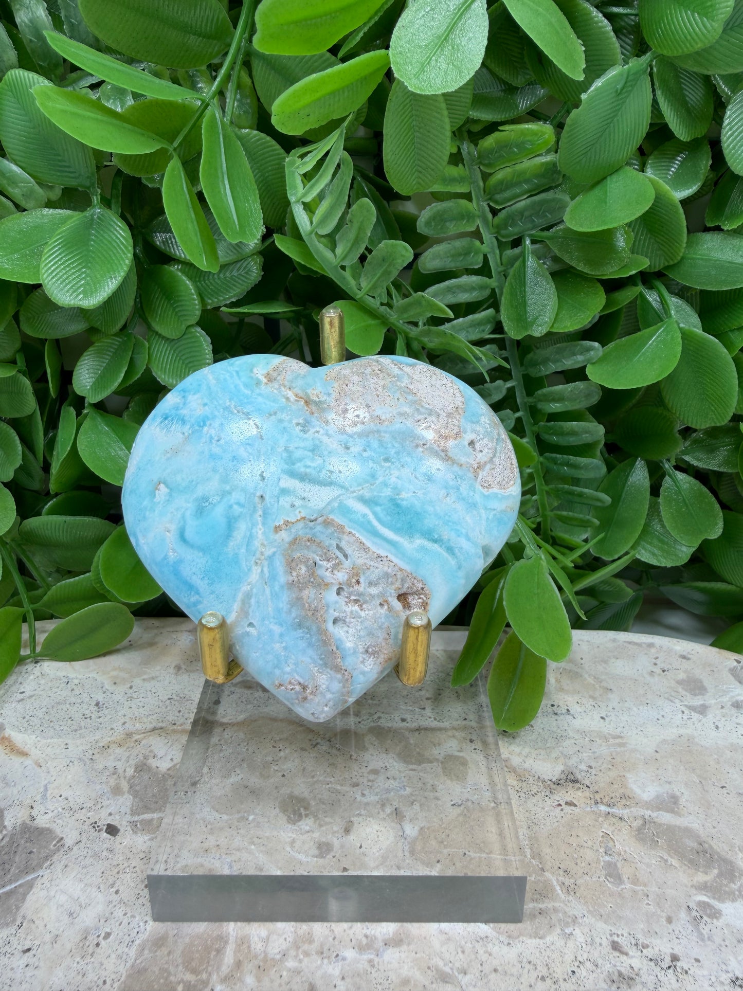 Blue Aragonite Heart 122g