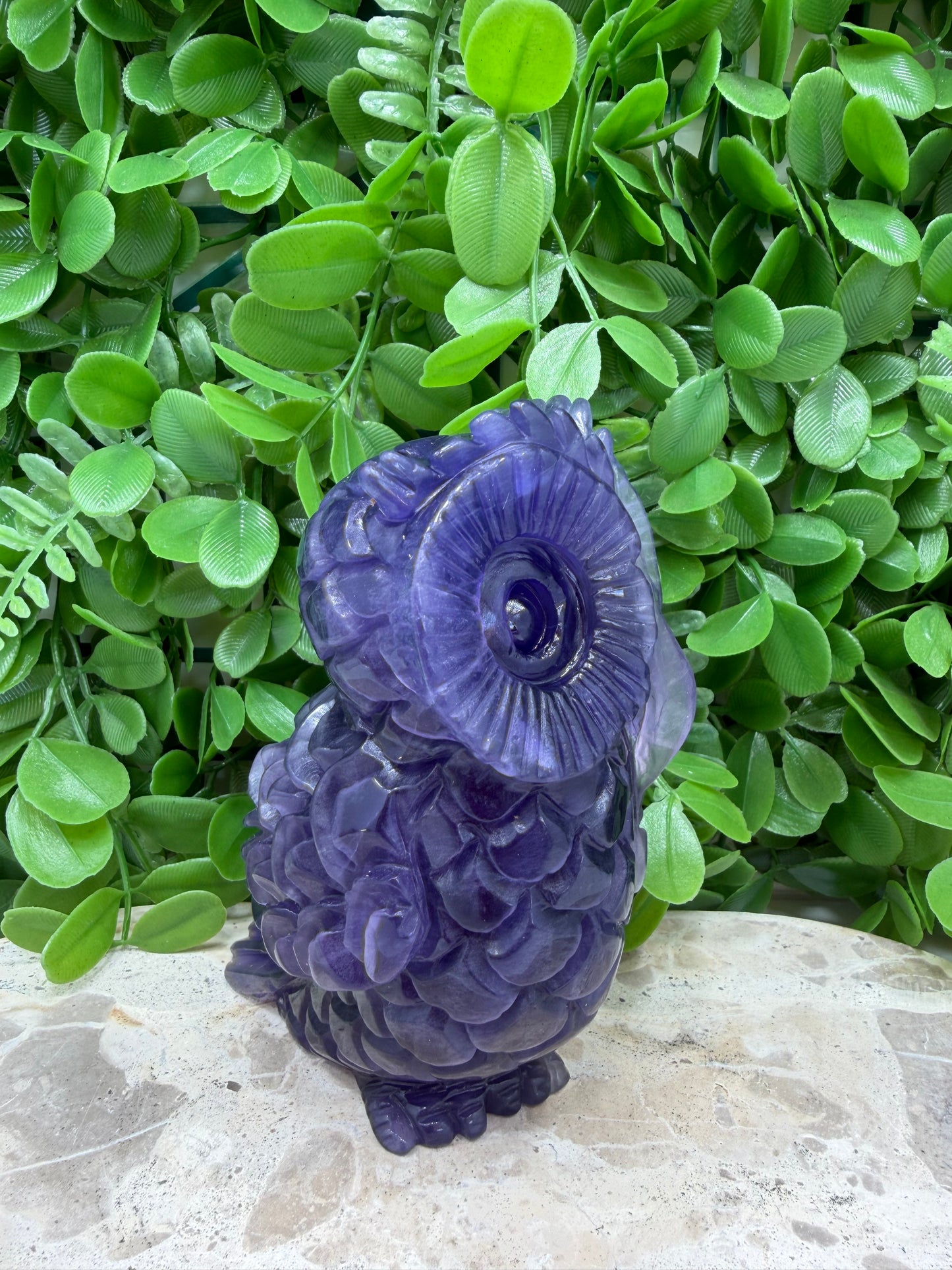Purple Fluorite Owl 1054g