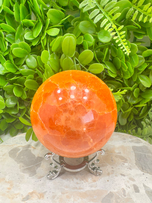 Crystalised Orange Calcite Sphere 1260g